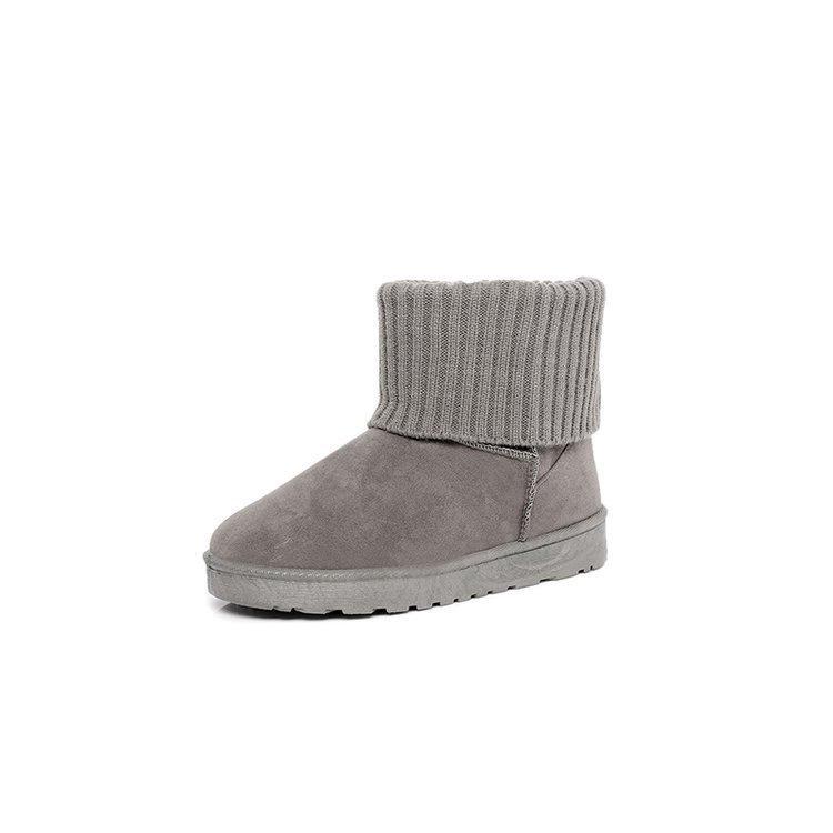 Winter Imitation Matte New Wool Mouth Snow Boots Women's Short Boots Student Velvet Flat Bottom Short Cotton Shoes Women's European and American Tide