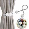 2 Pcs Magnets Curtains Clamps Curtain Holder Pompom Tieback Magnetic Clips Hanging Balls Tie Back Home Decoration Accessories