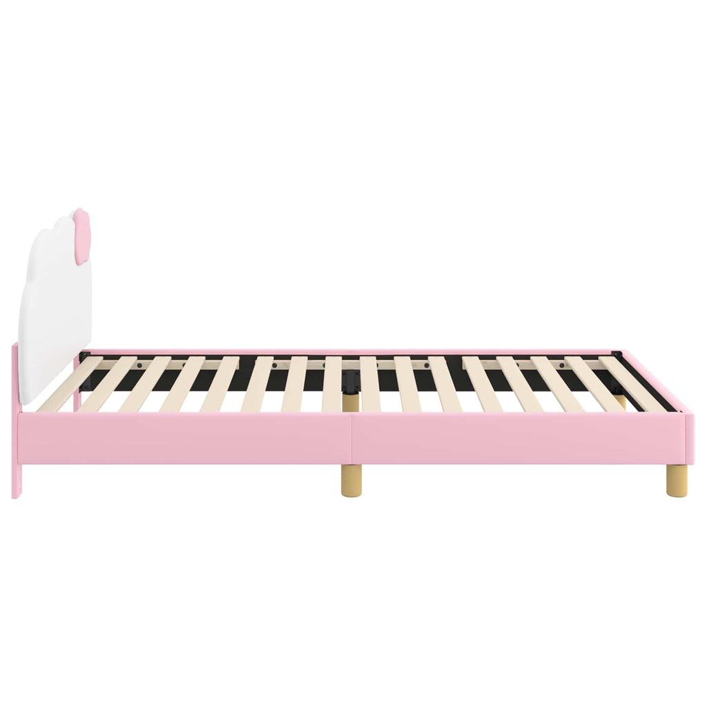Kids Bed Frame with Headboard Pink 90 X 190 Cm PU Leather