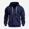 Sudadera con capucha y bolsillo con cremallera impermeable para hombre: ropa deportiva informal para otoño e invierno