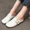 Leder Hausschuhe Damen Sommer Draußen 2026 Neue Faule Schuhe Flache Hausschuhe Damen Sandalen Dames Clogs
