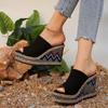 Skor Dam 2024 Plus Size Peep Toe Damtofflor Fritid Klänningssandaler Dam Plattform Kilklackar Utomhustofflor Dam Zapatos
