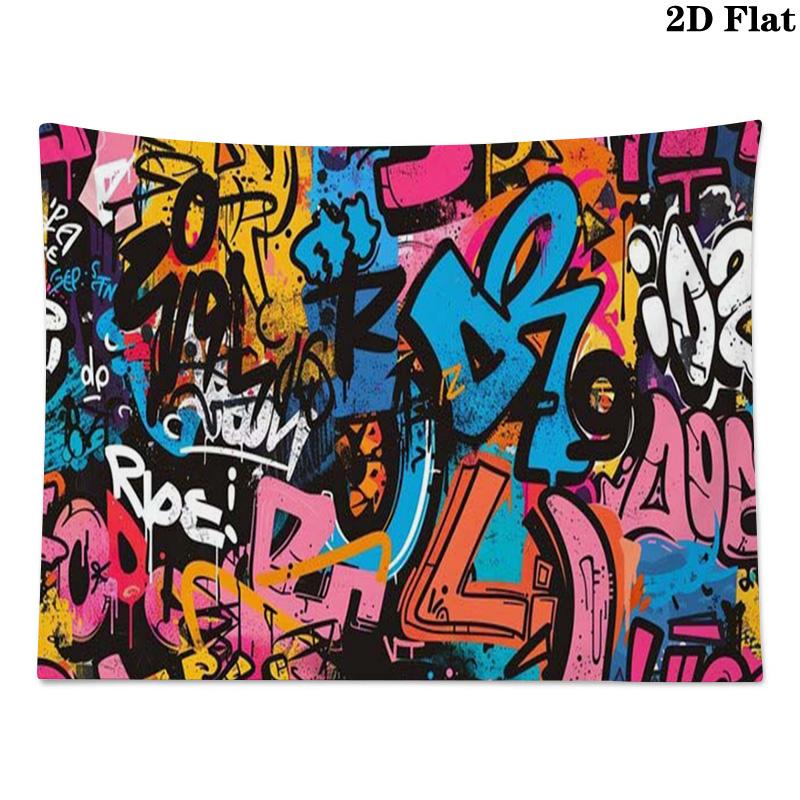 Hip Hop Wandteppich Ästhetisches Wandbehang Gedruckter Stoffdecke Dekorative Wandteppiche für Schlafzimmer Wohnzimmer Heimdekoration