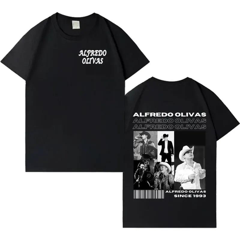 Rappare Alfredo Olivas Hip Hop Album T-shirt Unisex Mode Y2K Casual Vintage T-shirt Bekväm Rund Hals Bomull Humoristisk