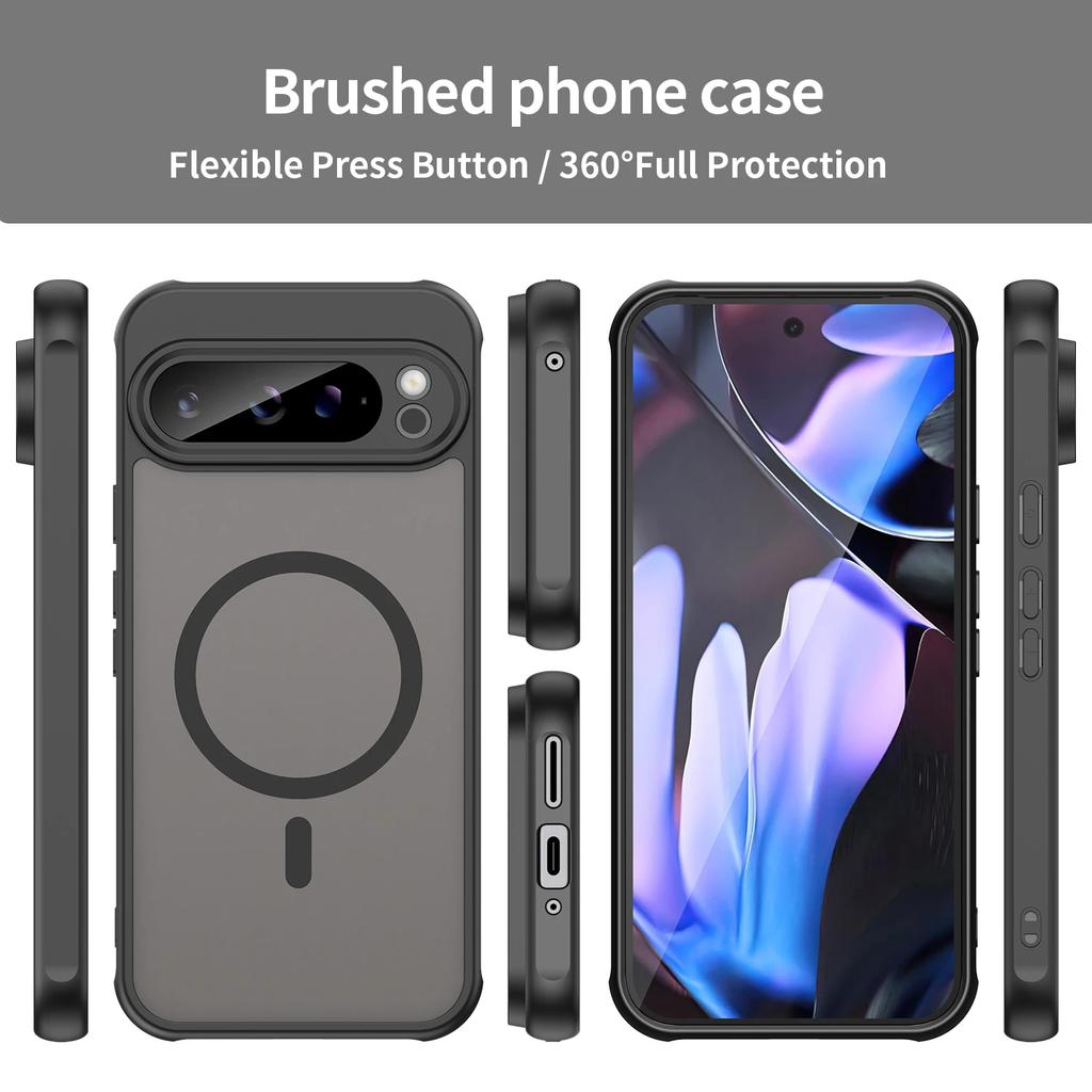 For Google 9A Magsafe Case Slim Matte Clear Wireless Charge Cover for Google Pixel 9 Pro XL 8A 7A 6A 8 7 6 Pro Armror Back Cover