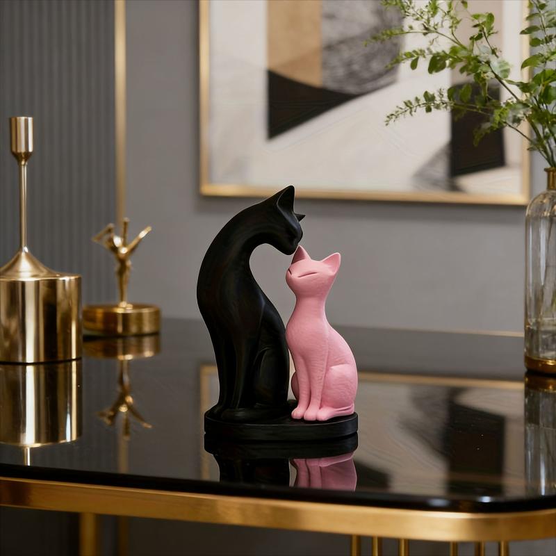 Cat Figurines Simulation Plastic Cat Refrigerator Sticker Material Miniatures Cartoon Car Cat Ornament Kids Toy