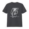 Streetwear Black White Line Art Abstract Letter B Signature Print Cool Casual T Shirt Vintage Washed Comfortable Stretched