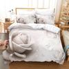 Rote Rosen Bettbezug Set Queen King Full 3D Bettwäscheset Floral Mit Kissenbezug Für Einzel- Doppelbett Valentinstag Geschenk
