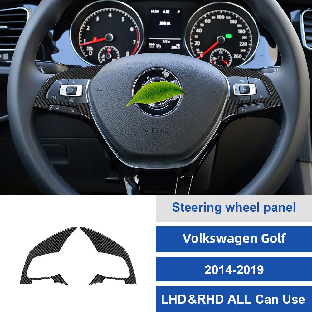 For Volkswagen Golf 7 2014-2015-2016-2017-2018-19 Carbon Fiber Car Steering wheel panel Sticker Trim Film Accessories