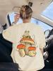 Mushroom Dark Academia Frog Printing TShirts Women Basics Soft Short Sleeve Tops Loose ONeck T Shirts Summer Womans Clothes