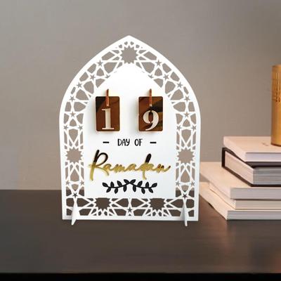 Akrylowy Kalendarz Adwentowy Eid Ramadan 20x15cm Tradycyjne Rzemiosło Arabskie Ozdoba na Biurko dla Rodziny