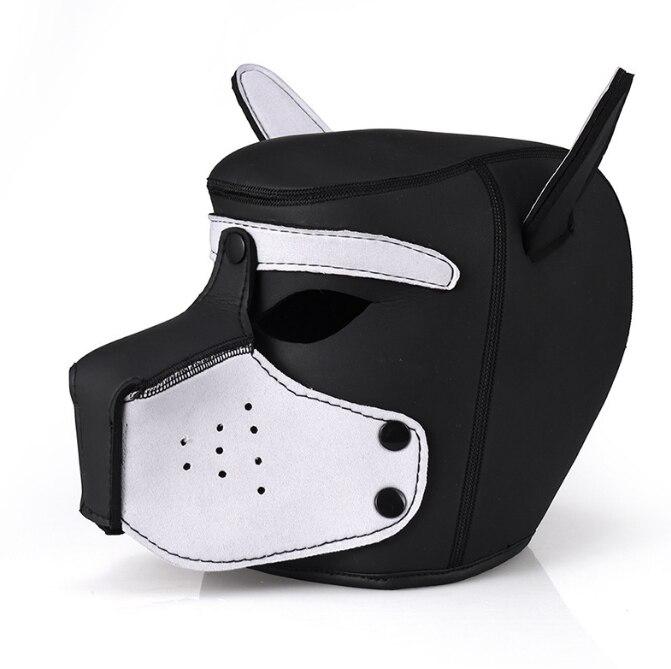 Pink Pig Mask Sexy Cosplay Role Play Pig Full Head Mask Soft PU Leather Puppy Hood Stage Performance Props