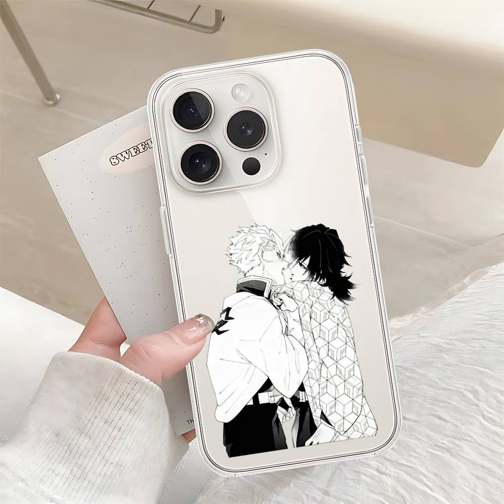 S-Sanemis G-Giyuus Phone Case For Iphone17 16 15 11 13 14 Pro Max 7 8 Plus X Xr Xs Max Se2020 12mini Transparent Cov