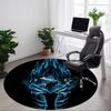 1PC Frost Knight Office Round Rug - Perfect for Office or Study Decor, Machine Washable, Non-Slip Backing, Decorative Floor Mat