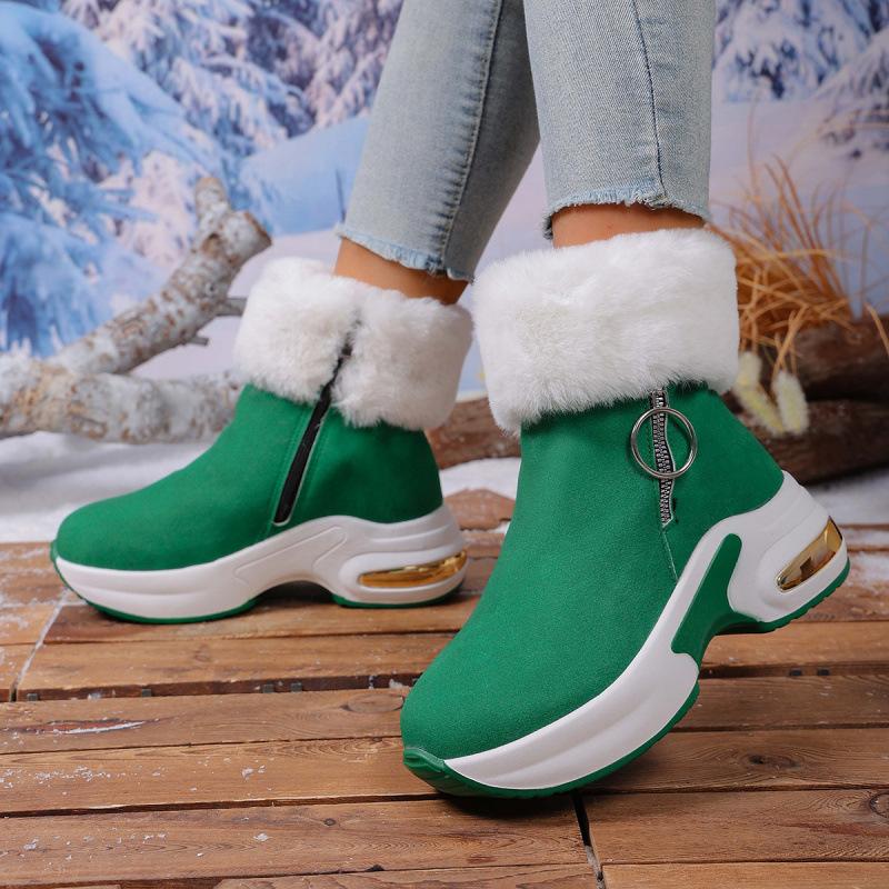 Inner height-increasing snow boots cotton shoes winter new leisure student cotton boots thick-soled muffin warm boots