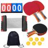 Nullie Table Tennis Ping with Extendable 4 Set Set, Pong, Net, Rackets, Doubles, 13-Piece