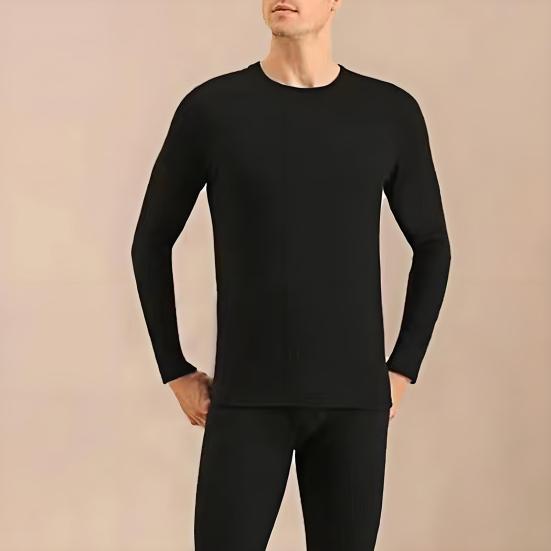 Izmene Termice pentru Bărbați Set Strat de Bază Căptușit cu Fleece pentru Vreme Rece Set Moale Elastic Top și Pantaloni