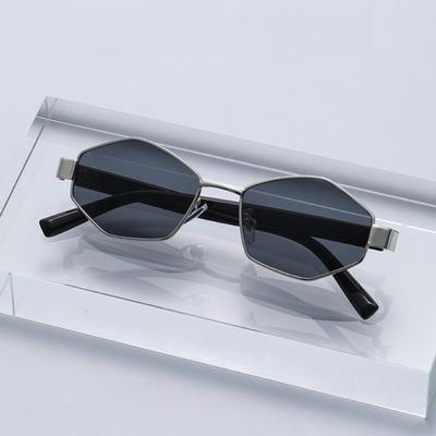New Fashion Polygonal Metal Frame Sunglasses Neutral Fashion Trend Sunscreen Sunglasses Uv400 Outdoor Outing Driving Glasses