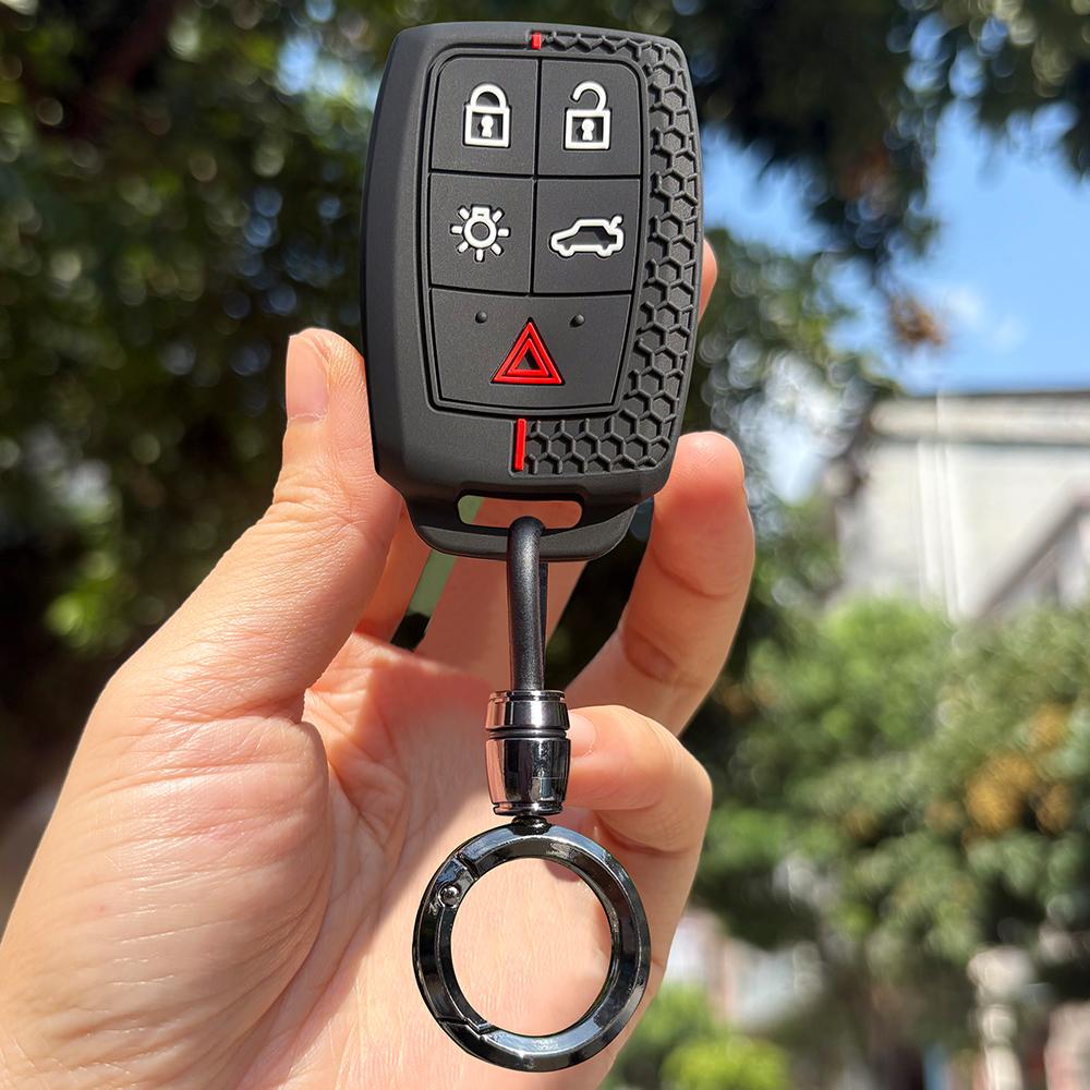 Soft Silicone Keychain For Volvo S40 V50 C30 Xc90 B50 C70 D5 V50 V70 S60 Protect Key Case Holder Car Accessories