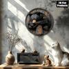 Round Black Bear Metal Wall Art Sign Durable Aluminum Decorative Plaque