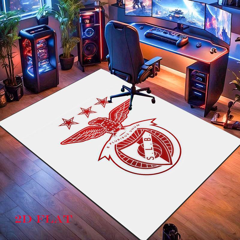 Kobercový koberec s logom Benfica pre obývaciu izbu, spálňu, domov, dekoráciu pohovky, protišmyková podložka na podlahu pre deti