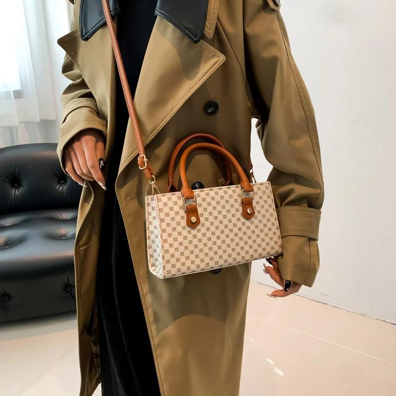 Casual Retro Geometric Crossbody Bag for Women Designer Shoulder Handbag
