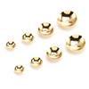 50st Rostfritt Stål 3-10mm Guld Färg Stål Färg Runda Pärlhattar Mellanpärlor för Smyckestillverkning DIY Komponenter Tillbehör