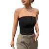 Women Vest Off Shoulder Strapless Bandeau Tube Top Pure Color Elastic Fabric Slim Waist Shaping Tops Daily Wear