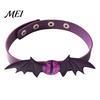 Birthday Gifts for Women Gothic Bat Leather Choker Necklace, Devil Eyes Collar Necklace Statement Jewelry Parties Men, Adjustable Wing Clavicle