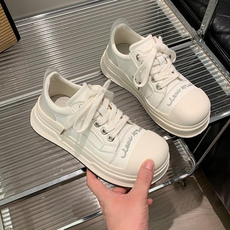 Fashion Korean Casual Platform Shoes Women's 2025 New Retro Fashion Versatile Thick-soled Lightweight Breathable Board Shoes Zapatillas