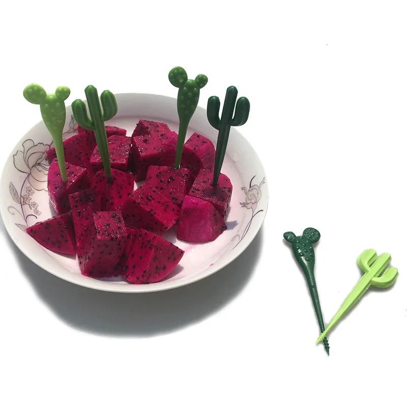 6Pcs/set Fruit Forks Party Dessert Cactus Appetizer Picks Portable Food Kids Sticks Cafe Reusable Decorative Toothpicks