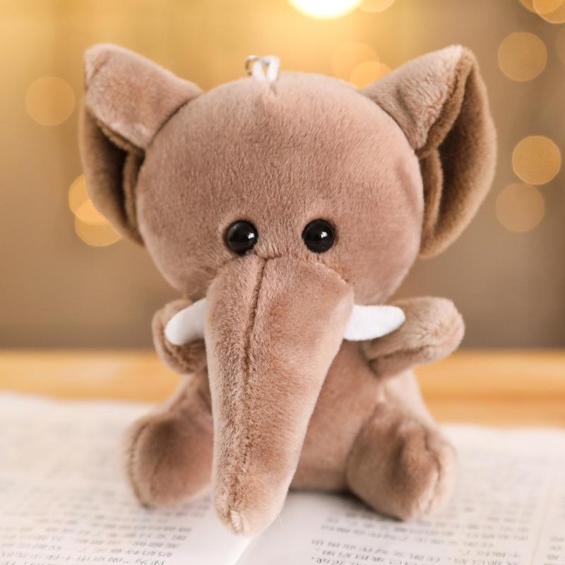 Mini Waldtiere Stoffplüschtier Sitzender Löwe Tiger Elefant Affe Leopard Giraffe Puppe Schlüsselanhänger für Kinder Geburtstagsgeschenke