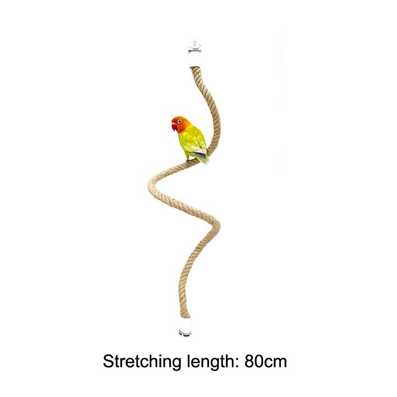 Parrot Training Toys Cage Hemp Rope Toys Pet Bird Standing Stick Exercise Perches Toys For Budgies Parakeet Pet Supplies
