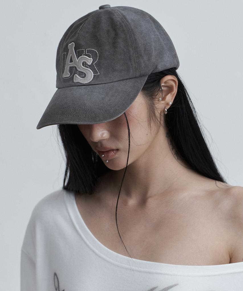Aejeuyua Washed Logo Ball Cap Ash Grey