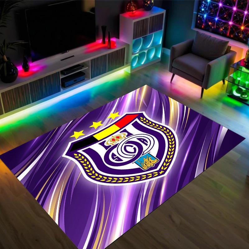 Covor Crystal Velvet Design Anderlecht FC Confortabil Non?Covor imprimat antiderapant pentru dormitor, living, hol
