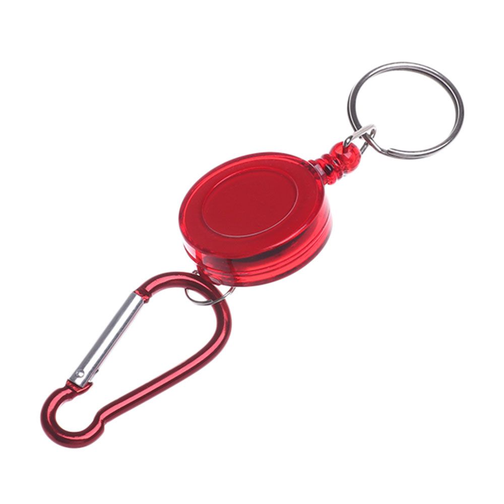 Safety Coil Gourd Buckle ID Card Holder Fishing Key Ring Keychain Pendant Retractable Key Chain