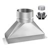 Strong Rustproof Microwave Ventilation Transition Set 4inch Round Steel Duct Connector for 3.25x10 Exhaust System
