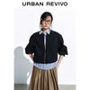 UR Women's Preppy Style Patchwork Striped Loose Jacket