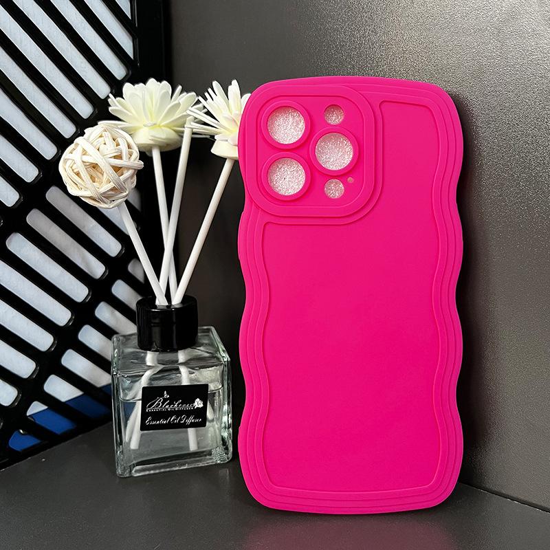 Solid Color Big Wave Suitable for Apple 11 Mobile Phone Case Iphone11 Solid Color 11 Couple 11Pro Anti-drop 11 Soft Case