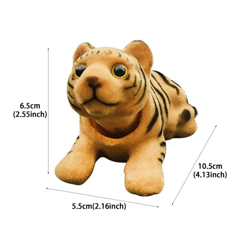 Wackelkopf-Spielzeug aus Kunstharz, Kopfschütteln, Tiger-Ornament, Tiger-Ornament für das Armaturenbrett im Auto, nickende Tiger-Dekoration fürs Auto