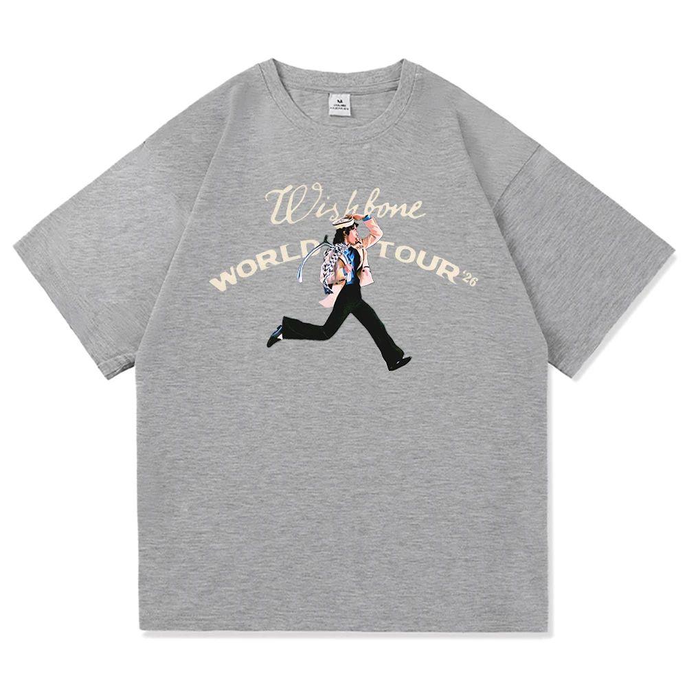 Hiphop Y2k Tops Conan Gray Wishbone World Tour 2026 T Shirt Fashion  Aesthetic Casual Vintage Casual Loose TShirt Unisex