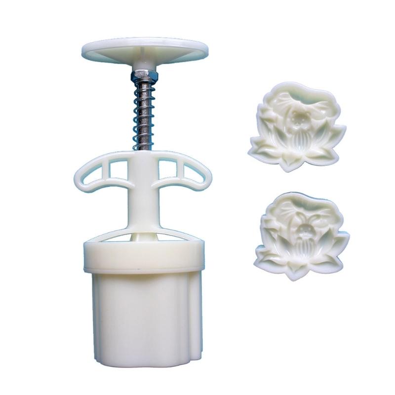 Flower Shape Mooncakes Stamps 50g Capacity Effective ABS Mould For Handmade Pastries And Confectionery
