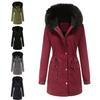 Autumn and Winter New Clothes Women's Velvet Cotton-padded Clothes Women's Hooded Warm Jacket with Fur Collar