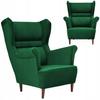 Zoja Scandinavian Family Mebl Wing Chair, Green Velvet, Soft Velvet