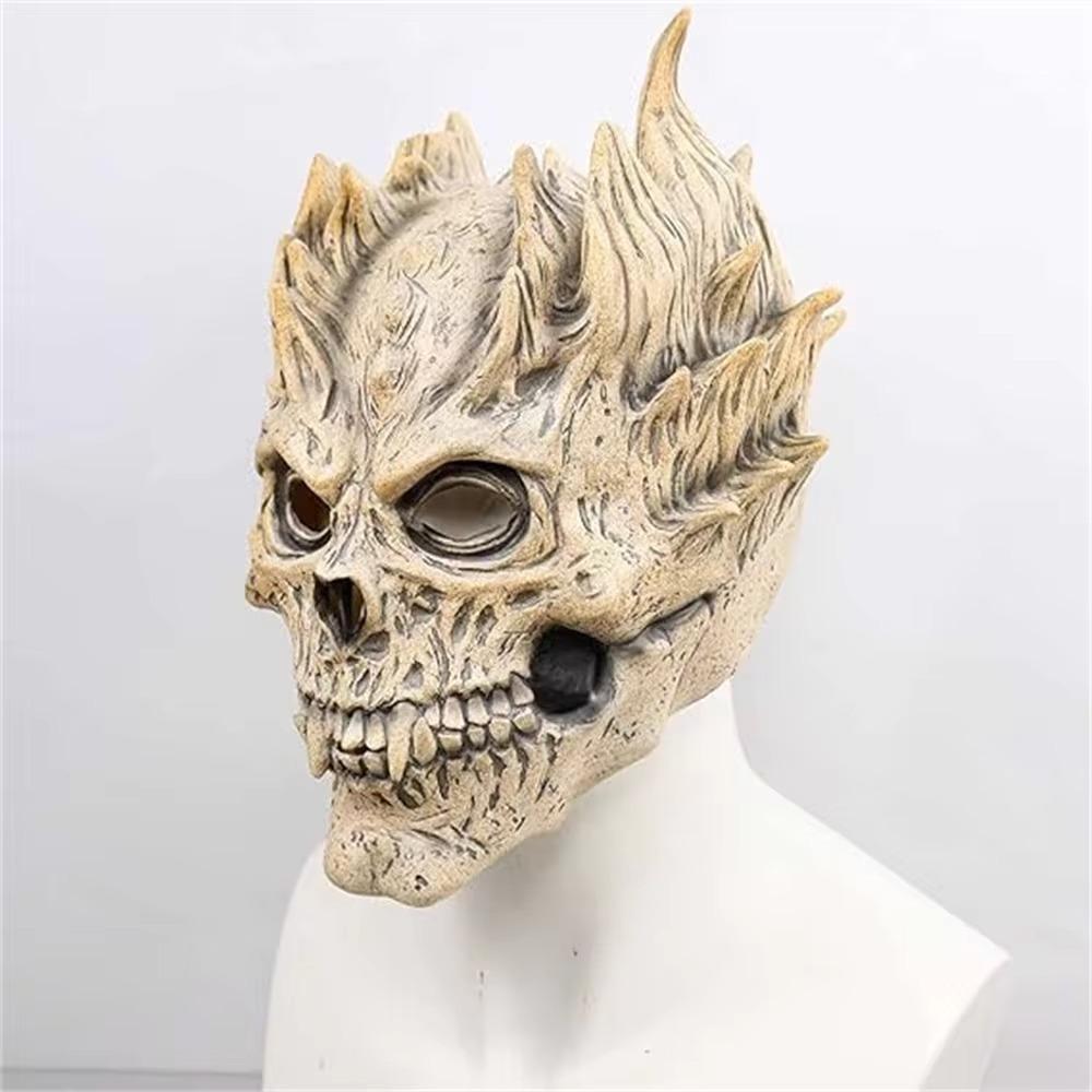 Latex Skeleton Demon Masks Realistic Creepy Old Bones Warrior Headgear Helmet