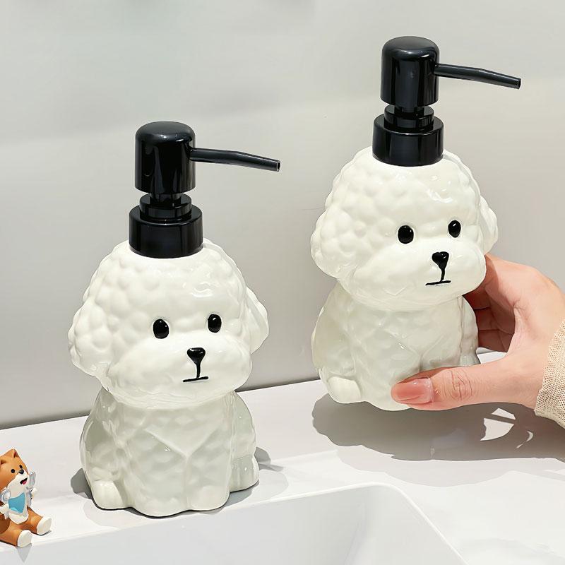 400ml soap dispenser small dog ceramic press bottle hand sanitizer bottle household bathroom creative dispensing bottle