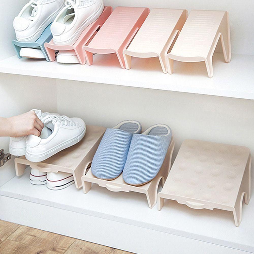 PP Household Storage Shoes Blue/Beige Plastic Shoe Holder New Simple Shoe Cabinet Household
