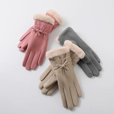 Winter Warm Gloves Ladies Velvet Thick Outdoor Riding Cold Driving Antifreeze Touch Screen.