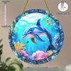 Cute Dolphin Creative Painted Ornamen, Outdoor Decor, Housewarming Gift, Window Ornament, Nurseries, Vintage Home Decor Wall for Bar Kitchen, Restaur