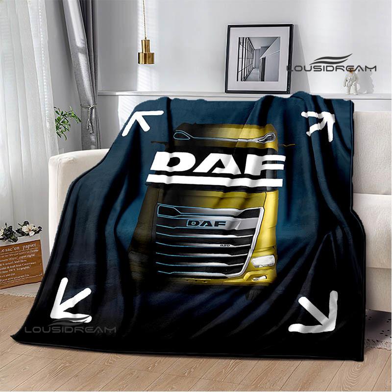 3D DAF Truck Retro Printed Blankets Picnic Blanket Warm Flannel Blankets Soft and Comfortable Blanket Bed Linings Birthday Gift